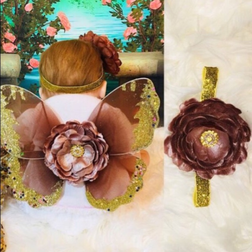 Butterfly Wings, Flower Headband, Prop, Costume